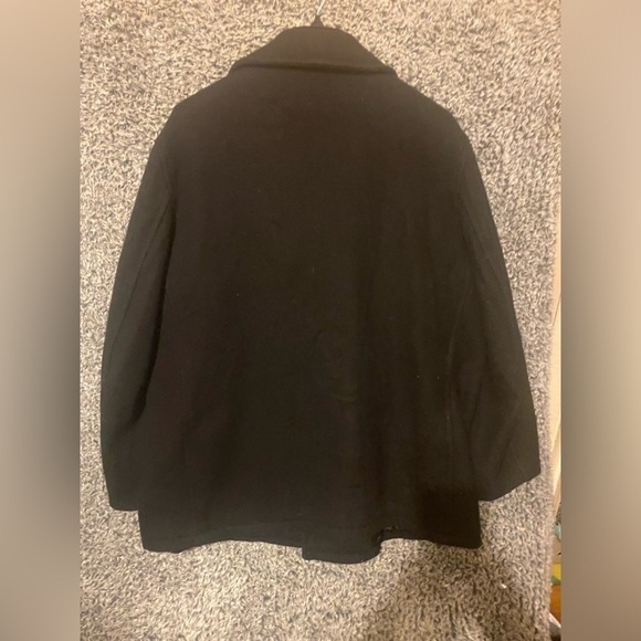 VTG Roundtree & Yorke Men's Large Black Overcoat Mid-Length Jacket Outdoor - Picture 6 of 9